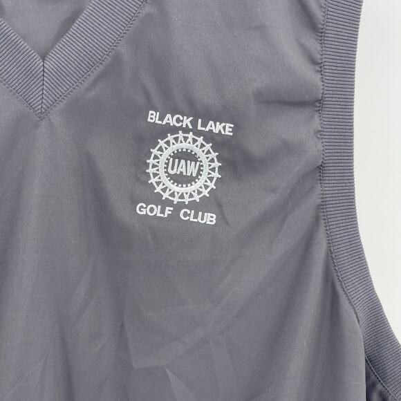 UAW Black Lake Golf Club Sz 2XL Sleeveless Vest V Neck Lightweight Windbreaker - Picture 4 of 7